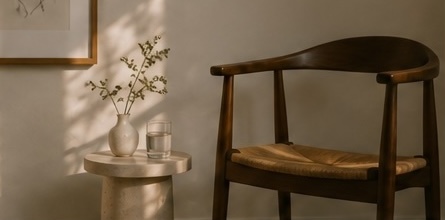Warm chair with plant